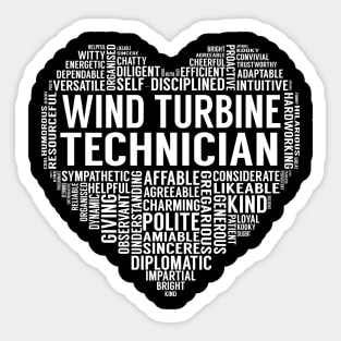 Wind Turbine Technician Heart Sticker